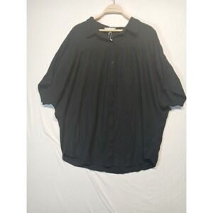 Baltic born linen blend romy button top oversized flowy boho lagenlook blouse